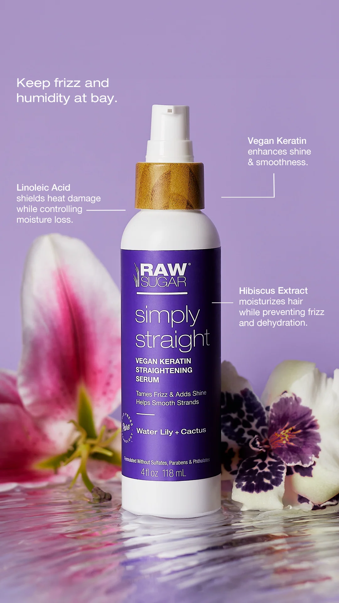 Simply Straight Straightening Serum | Waterlily + Cactus | 4 oz - Image 7
