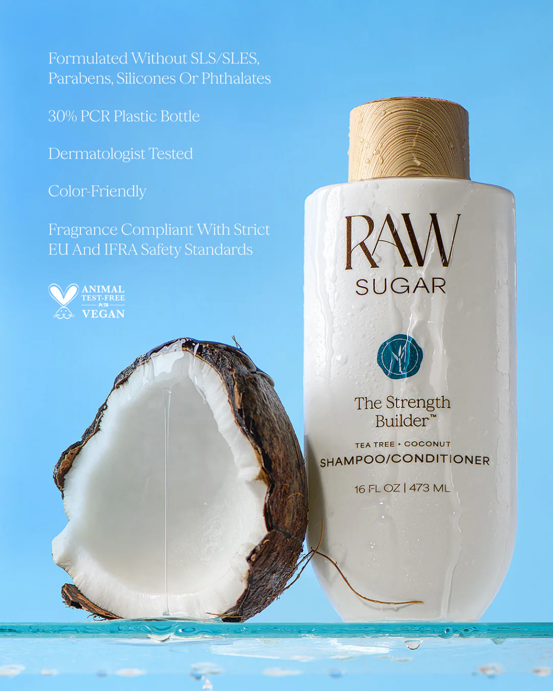 The Strength Builder 2-in-1 Shampoo & Conditioner | Tea Tree + Coconut | 16 fl oz - Image 4